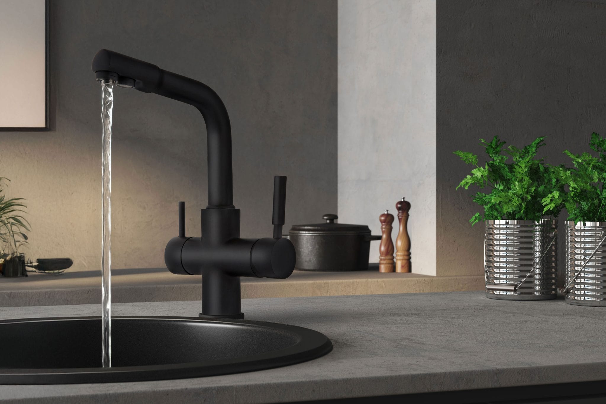 3 Way Filter Mixer Tap (Black)